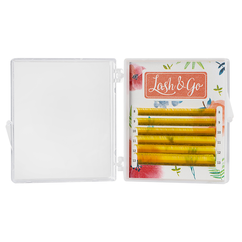 Цветные ресницы Lash&Go микс 0,07/D/8-13 mm "Желтый" (6 линий)