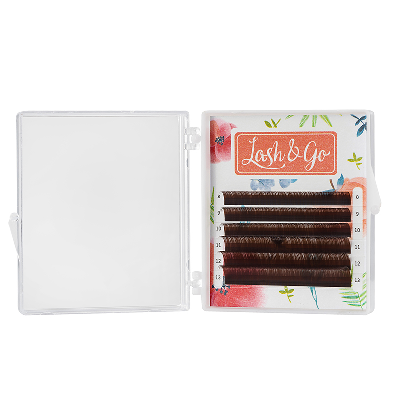 Коричневые ресницы Lash&Go микс 0,10/C/7-12 mm "Латте" (6 линий)
