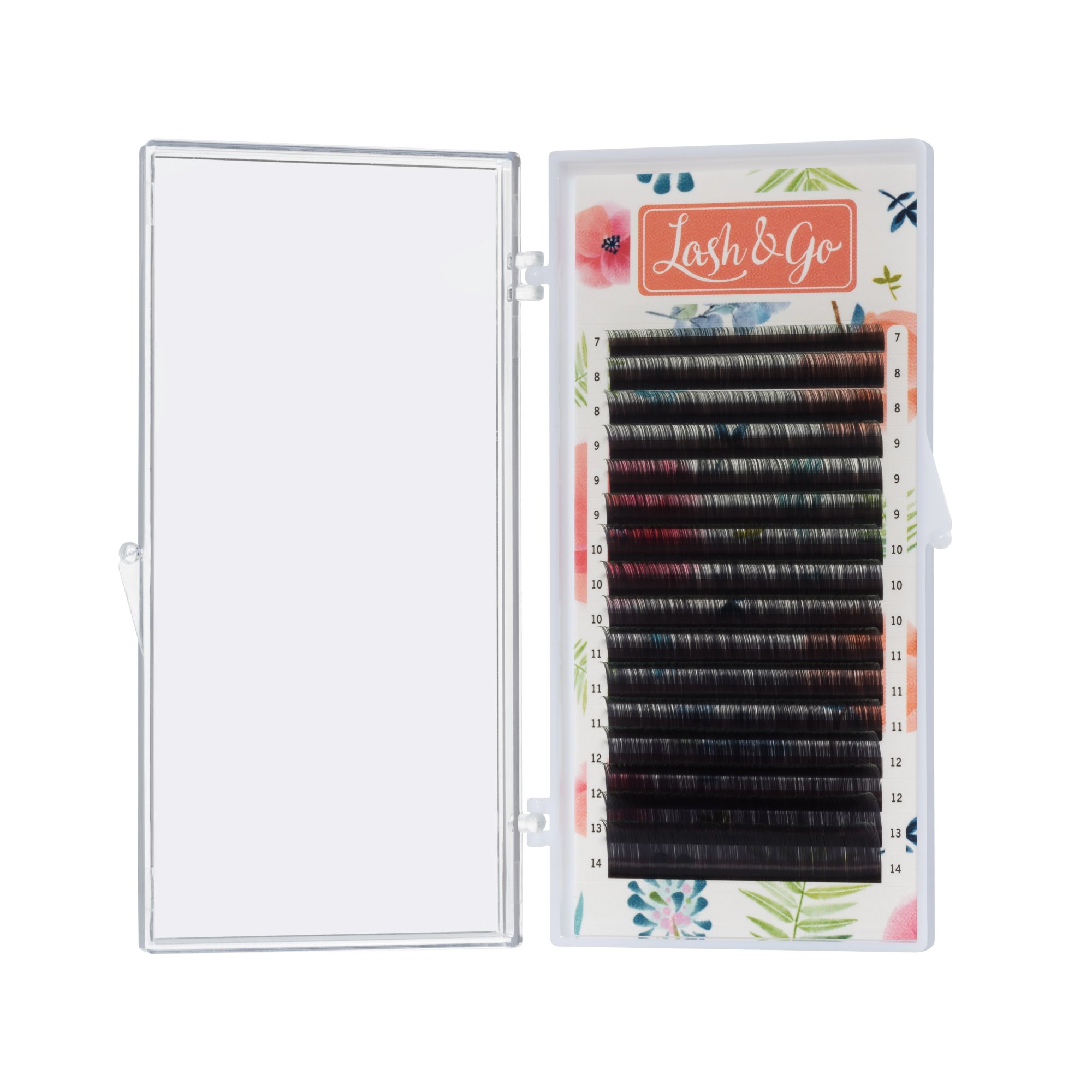 Омбре ресницы Lash&Go микс 0,07/D/7-14 mm "Зеленый" (16 линий)