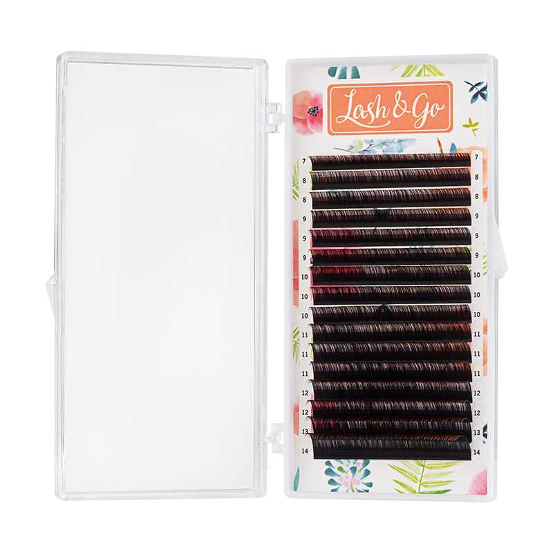 Омбре ресницы Lash&Go микс 0,07/D/7-14 mm "Коричневый" (16 линий)