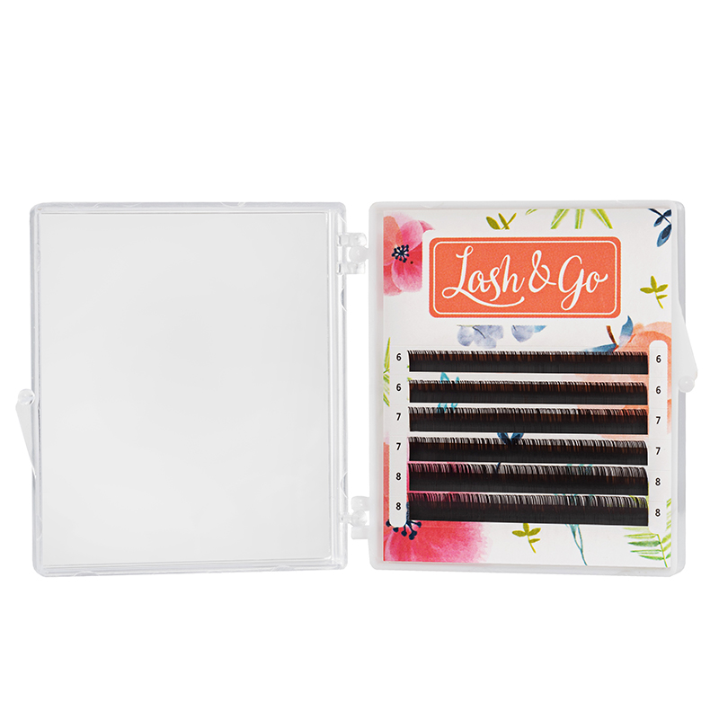 Коричневые ресницы Lash&Go микс 0,12/C/6-8 mm "Эспрессо" (6 линий)