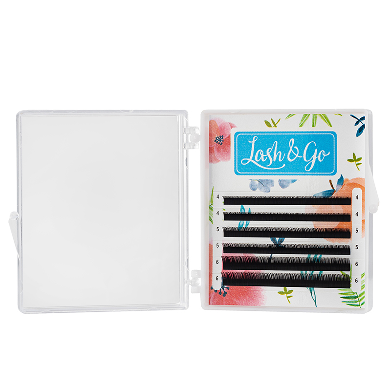 Черные ресницы Lash&Go микс 0,10/B/4-6 mm (6 линий)