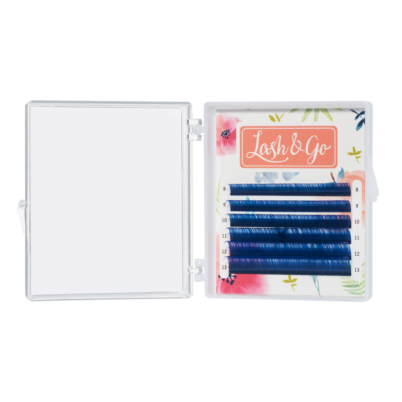 Цветные ресницы Lash&Go микс 0,10/D/8-13 mm "Синий" (6 линий)