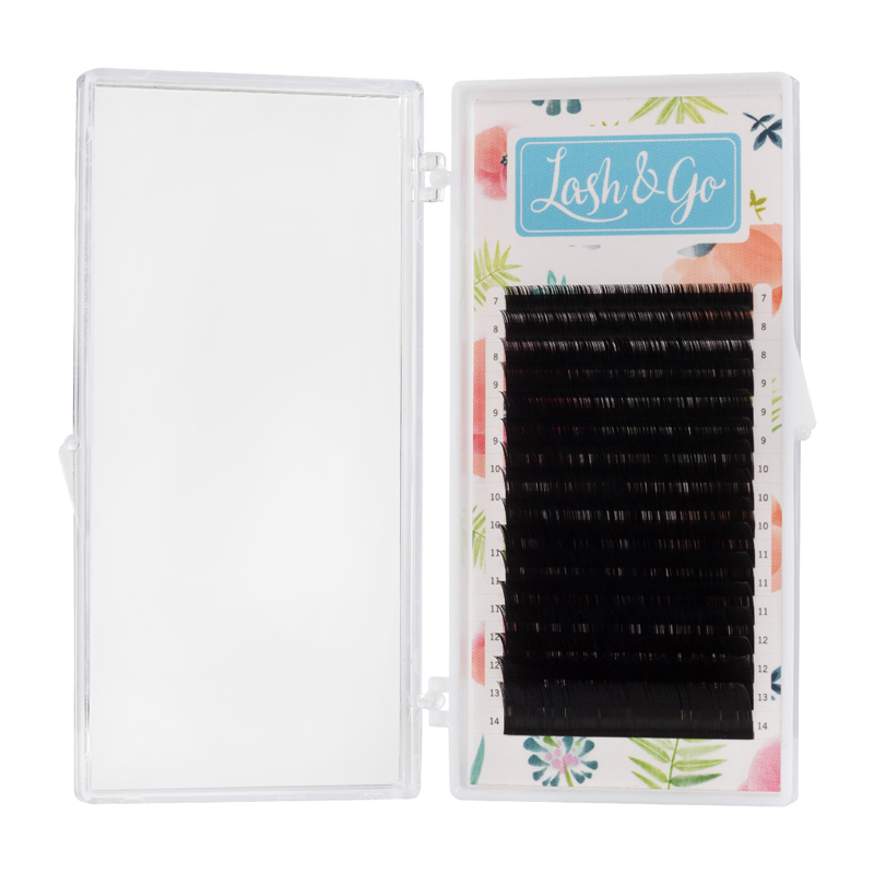 Черные ресницы Lash&Go микс 0,10/D/15-18 mm (16 линий)