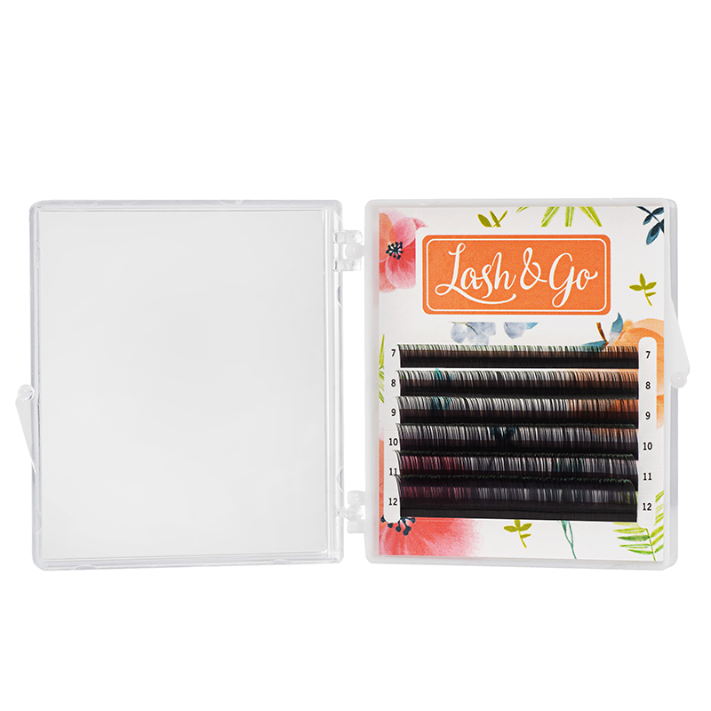 Омбре ресницы Lash&Go микс 0,10/C/7-12 mm "Зеленый" (6 линий)