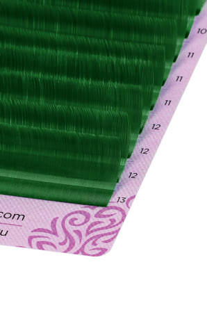 Цветные ресницы ENIGMA (микс) «Green» 16 линий