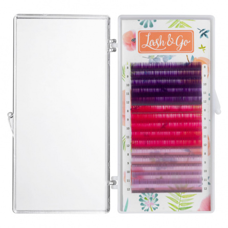 картинка Цветные ресницы Lash&Go (микс) «Raspberry» 15 линий от магазина PRO Взгляд